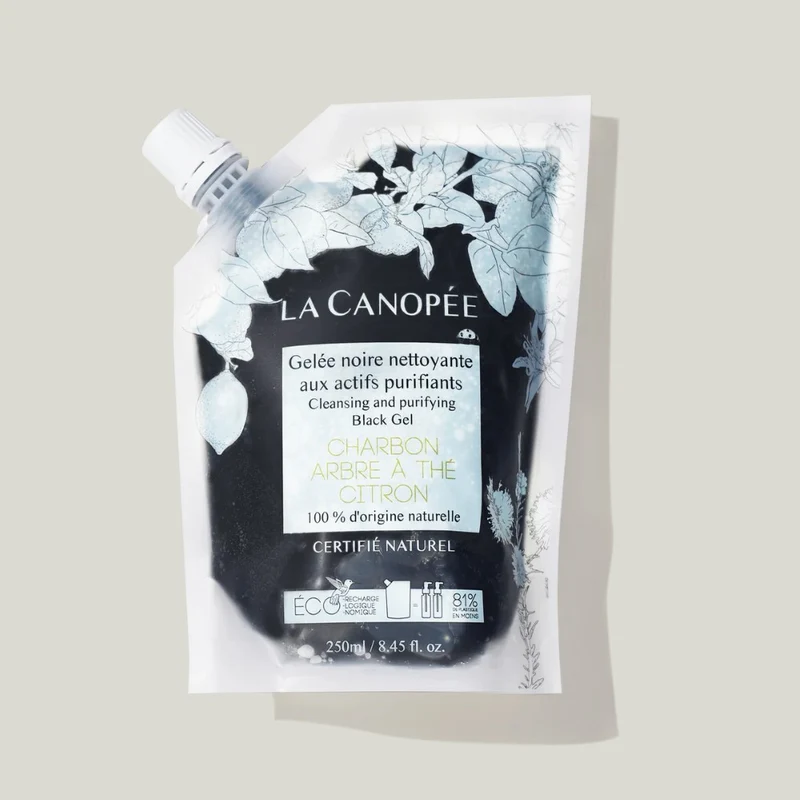 Gelée noire nettoyante aux actifs purifiants - Eco-recharge 250 ml
