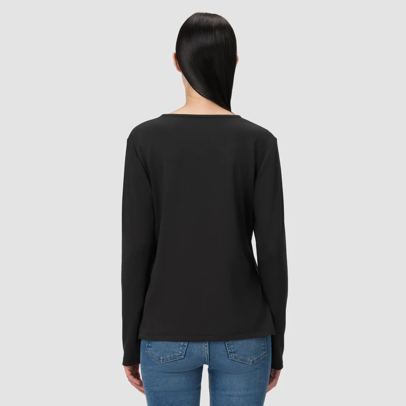 Eliot Long Sleeve Tee - Black Noir