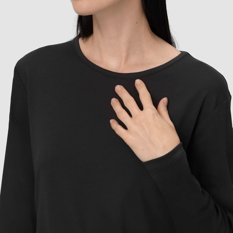 Eliot Long Sleeve Tee - Black Noir