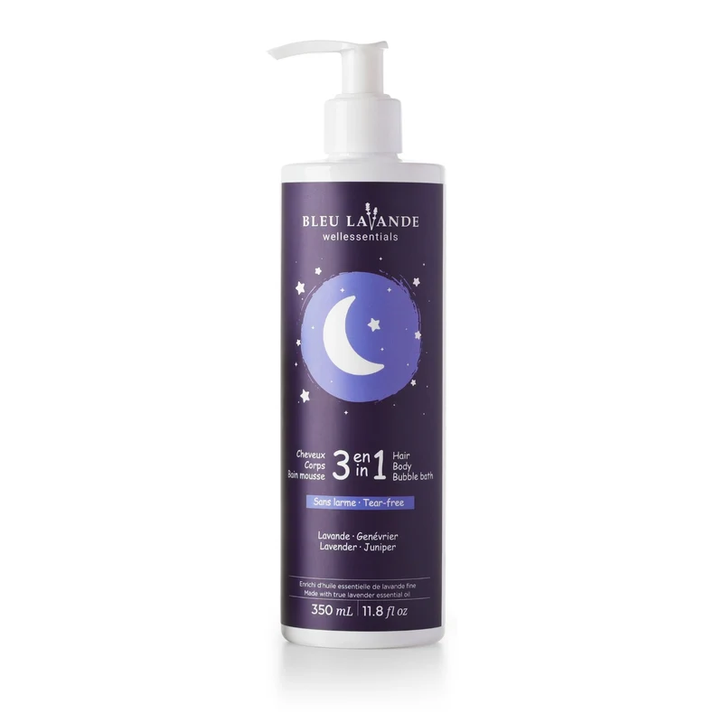 3-en-1 shampooing, gel douche, bain mousse lavande-genévrier