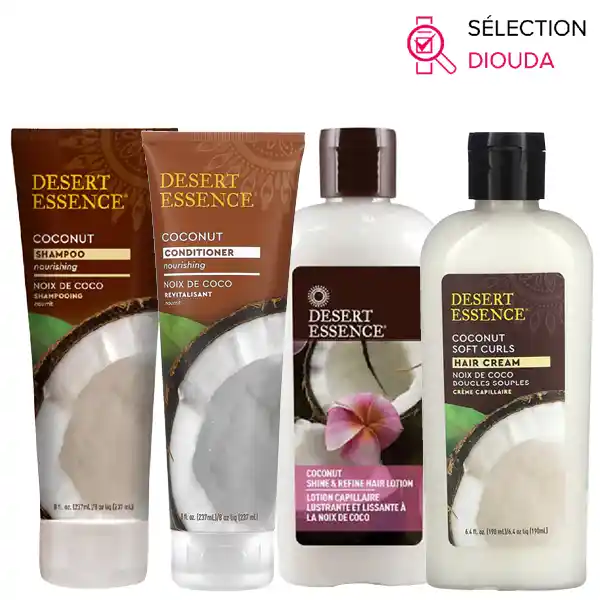 Desert Essence Noix de Coco - Routine Cheveux Bouclés Secs