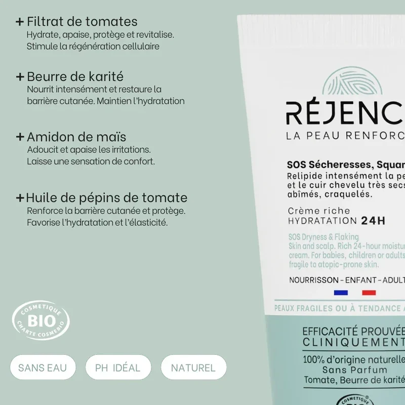 Crème riche SOS sécheresses, squames 40mL - Cuir chevelu
