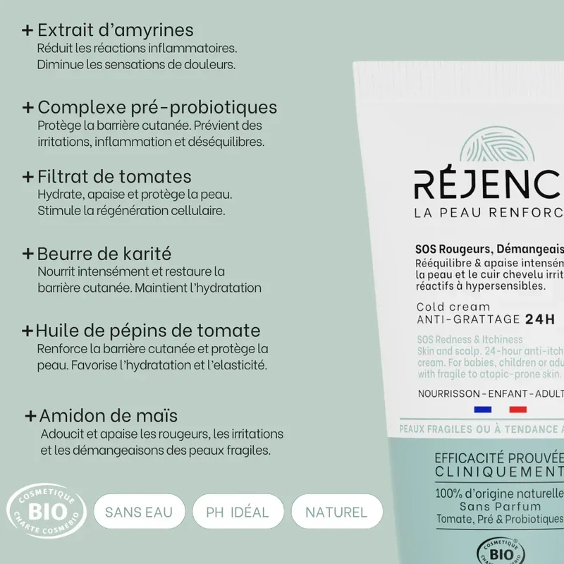 Cold cream SOS rougeurs, démangeaisons - 40mL - Bébé