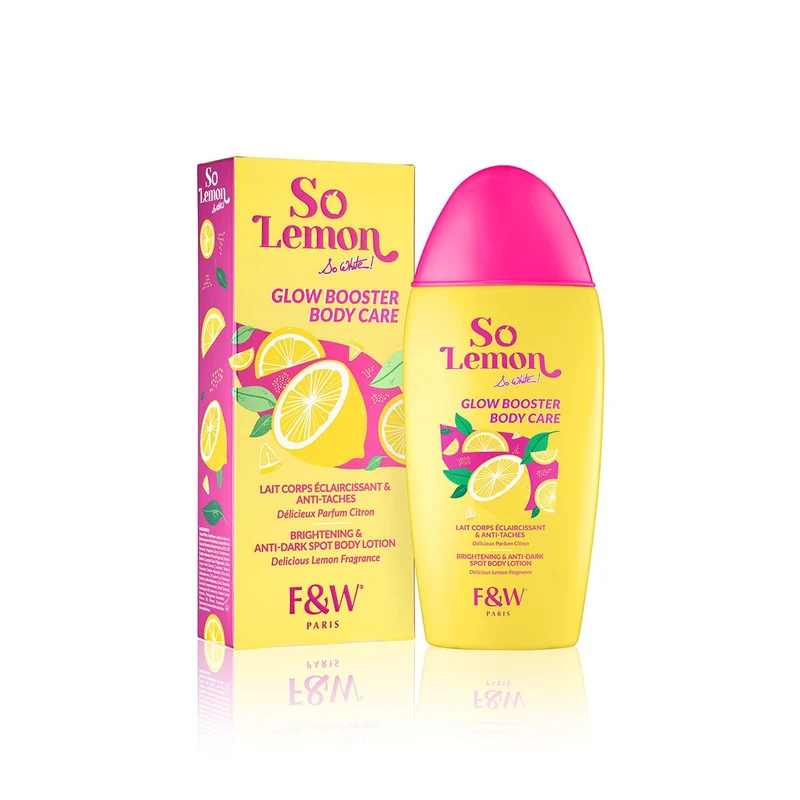 FAIR & WHITE SO LEMON ≡ Lait Corps Éclaircissant & Anti-taches Glow Booster