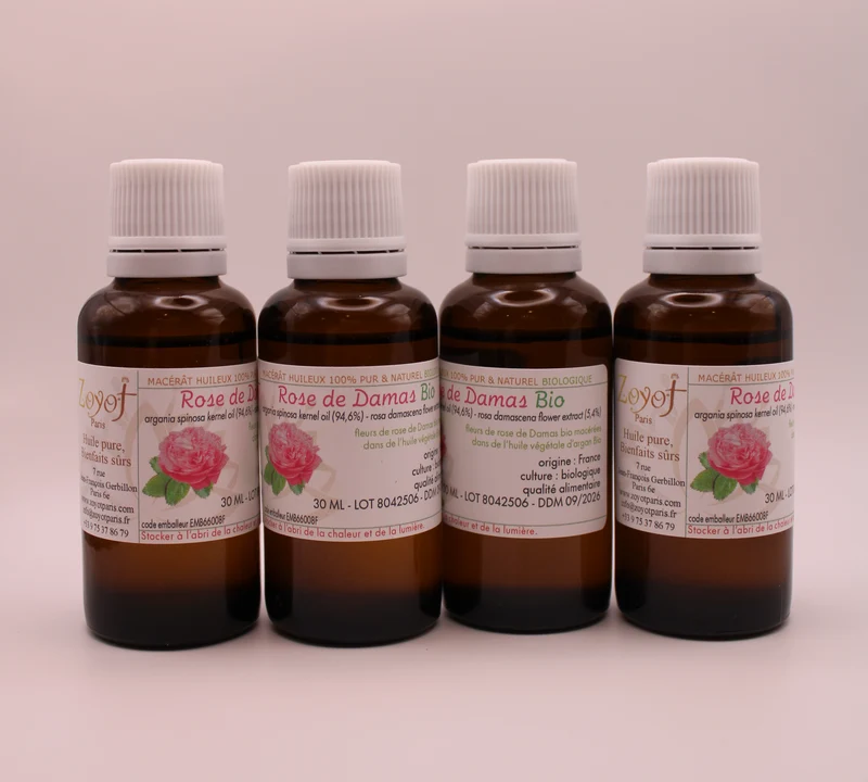 Macérât Huileux BIO de Rose à l’Huile d’Argan