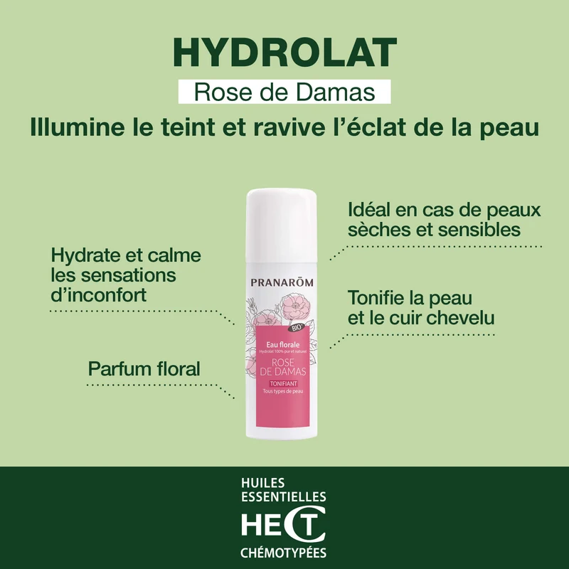 Hydrolat de Rose de Damas petit format - Bio