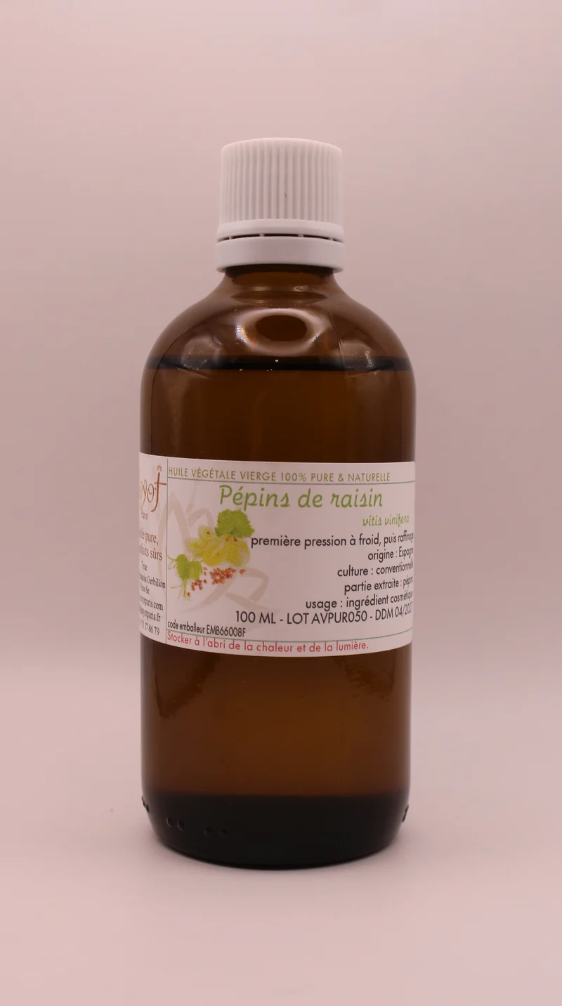 Huile Végétale BIO de Pépins de Raisin