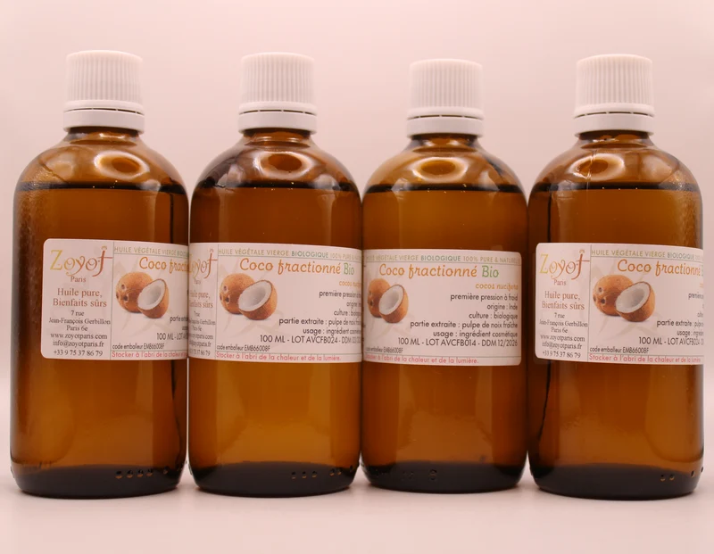 Huile Végétale BIO de Coco Fractionné – 100 ml