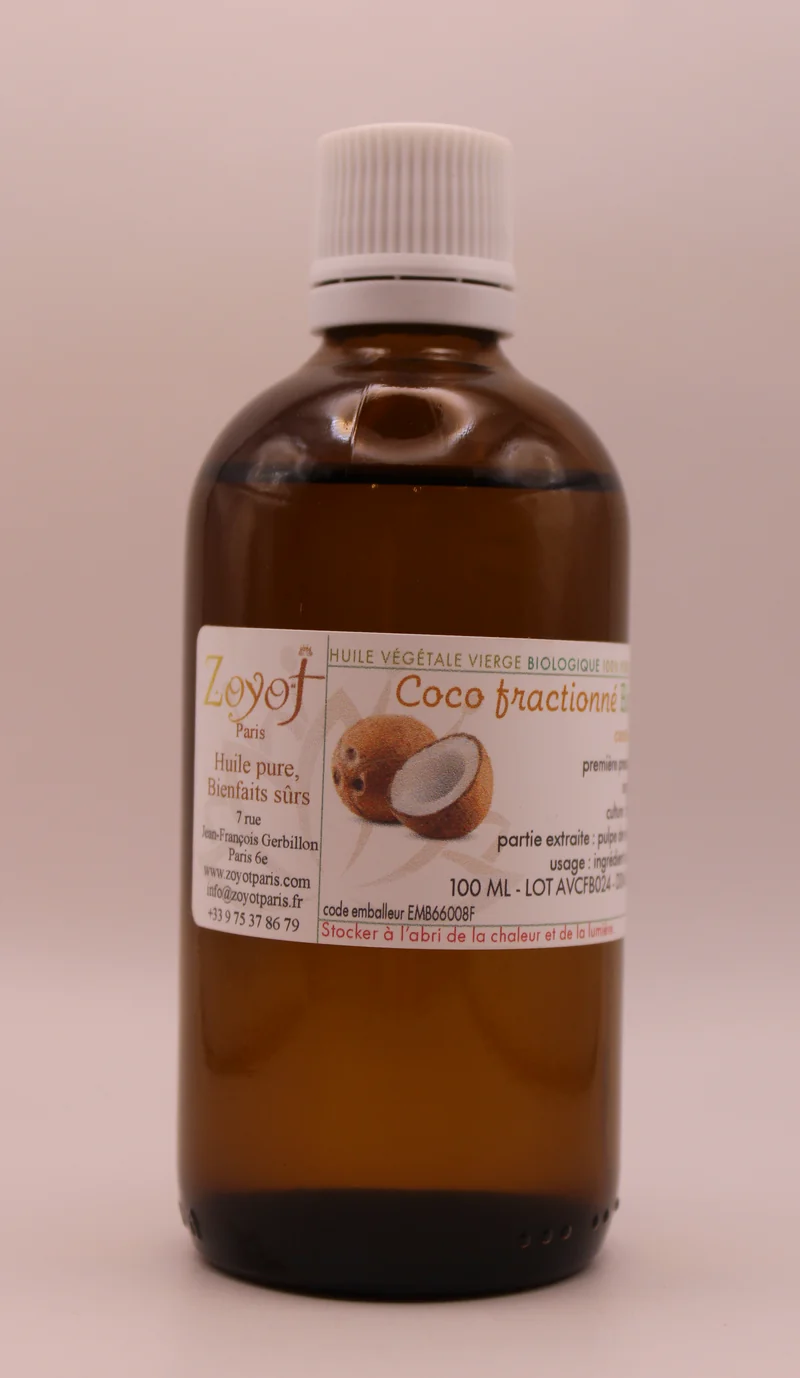 Huile Végétale BIO de Coco Fractionné – 100 ml
