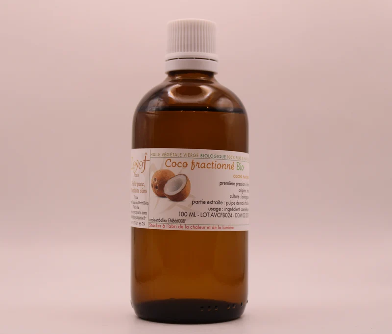 Huile Végétale BIO de Coco Fractionné – 100 ml