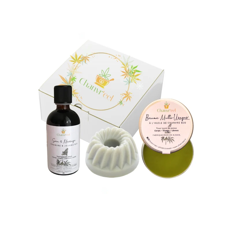 Coffret Trio Cosmétiques Chanvre Bio | Rituel Bien-Être | Mention Nature et Progrès