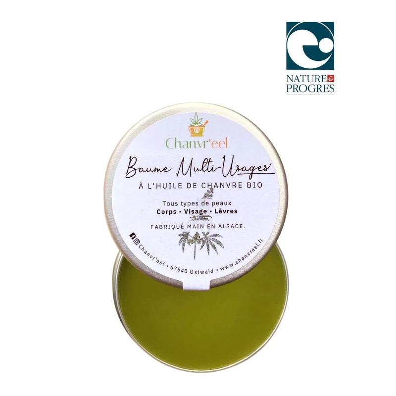 Baume Multi-Usages au Chanvre Bio | Visage, Corps et Mains | Mention Nature et Progrès
