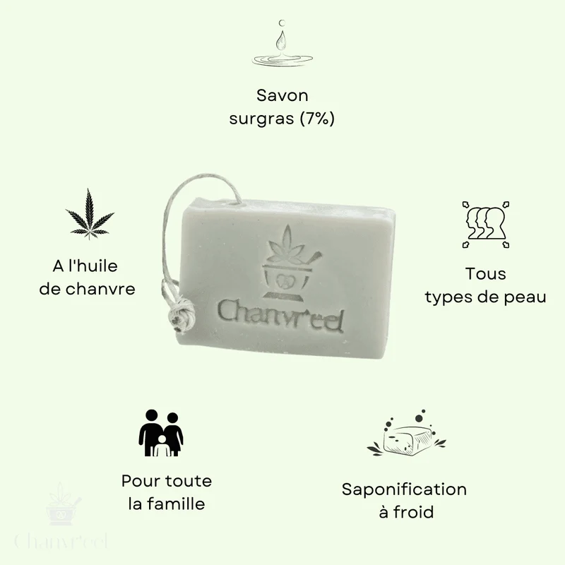 Savon surgras à l'huile de chanvre bio | Fabrication artisanale