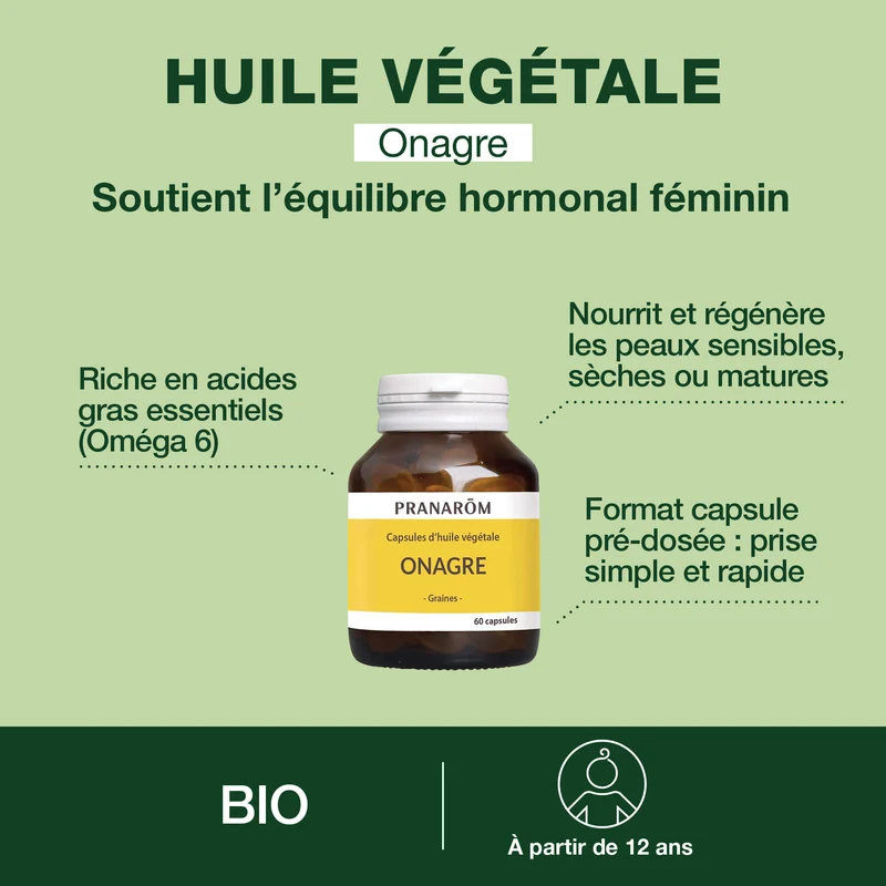 Capsules d'Huile Végétale d'Onagre
