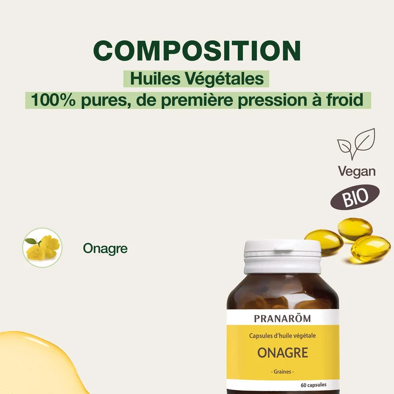 Capsules d'Huile Végétale d'Onagre