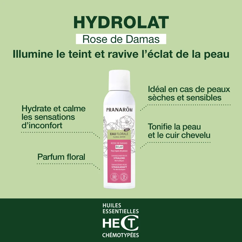 Eau florale de Rose de Damas - Bio
