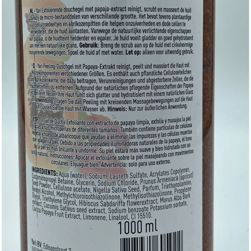 YARI ≡ Gel Douche Exfoliant Papaya & Hibiscus