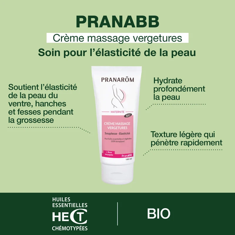 Crème - massage vergetures - Bio