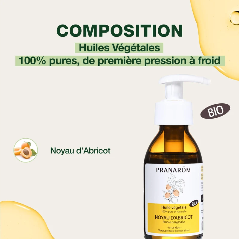 Huile Végétale de Noyau d'abricot vierge - Bio