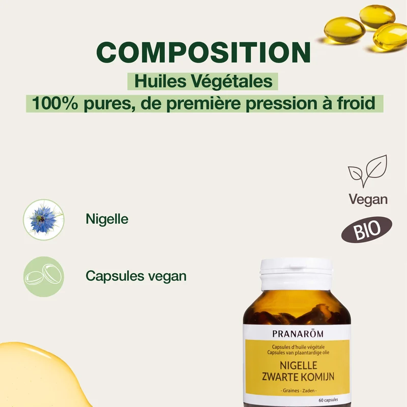 Capsules d'Huile Végétale de Nigelle