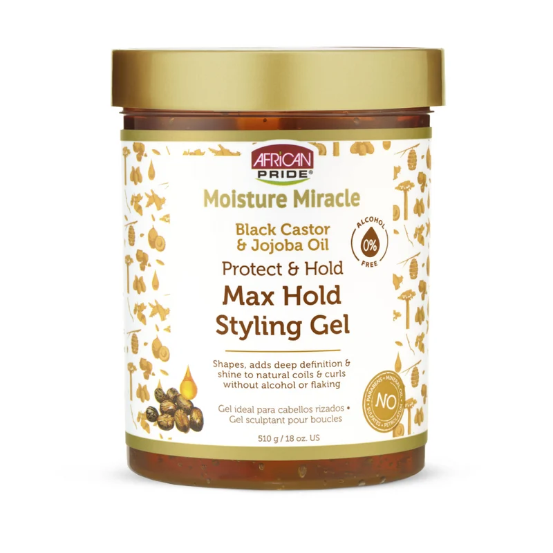 AFRICAN PRIDE MOISTURE MIRACLE ≡ Max Hold Styling Black Castor & Jojoba Oil