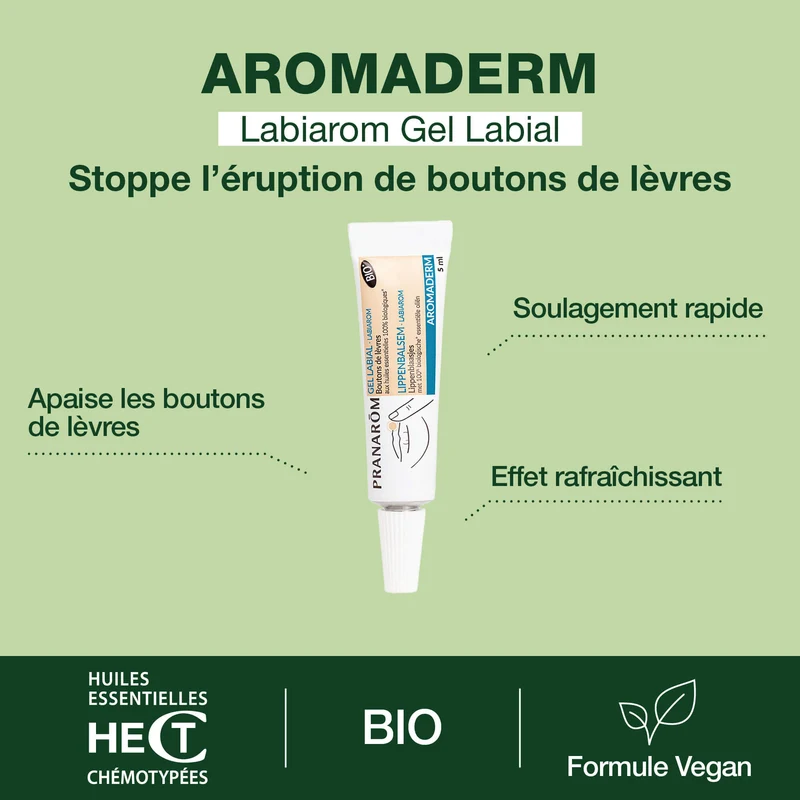 LABIAROM Gel labial pour boutons - Bio