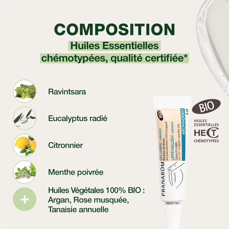 LABIAROM Gel labial pour boutons - Bio