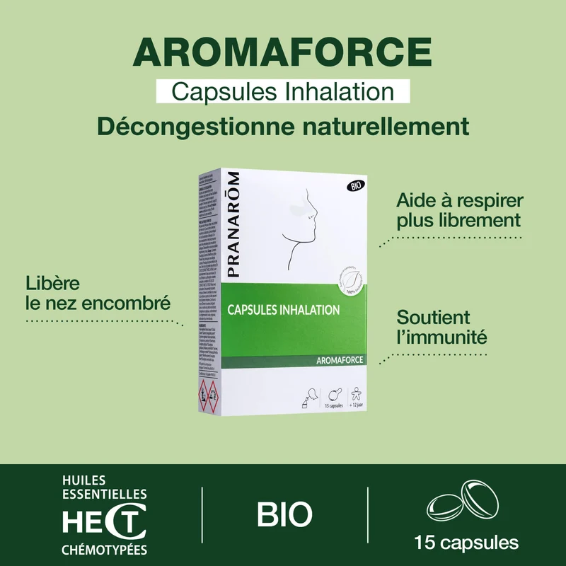 Capsules inhalation pour dégager le nez - Bio