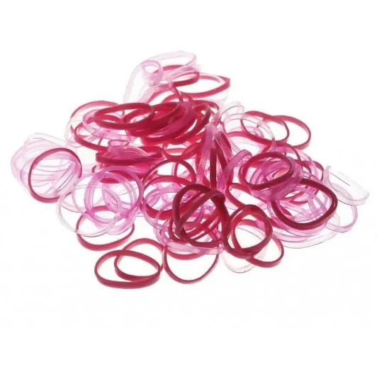 ACCESSOIRES ≡ Elastique Rose/Blanc "50 pcs"
