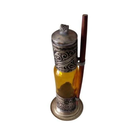 Boîte à Khôl en Verre et Cuivre – Artisanat marocain traditionnel