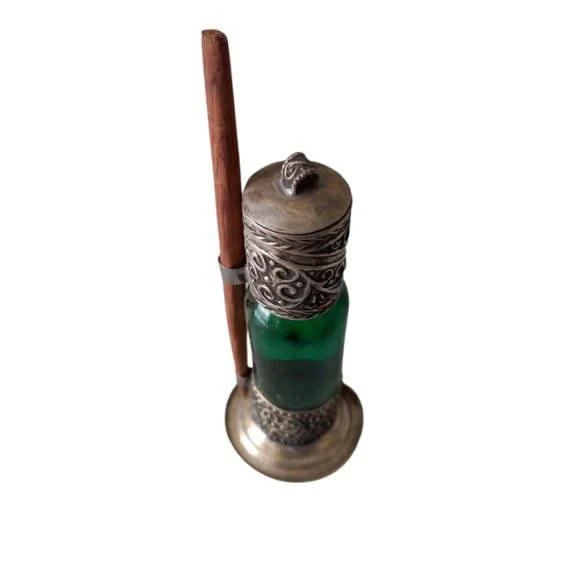 Boîte à Khôl en Verre et Cuivre – Artisanat marocain traditionnel