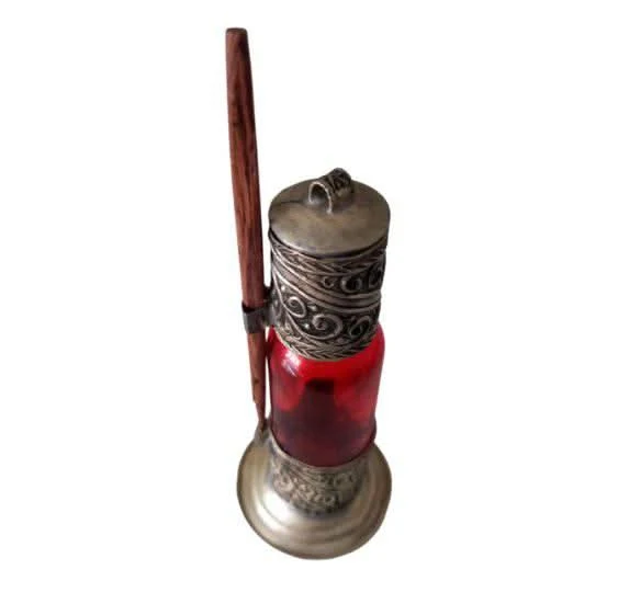 Boîte à Khôl en Verre et Cuivre – Artisanat marocain traditionnel