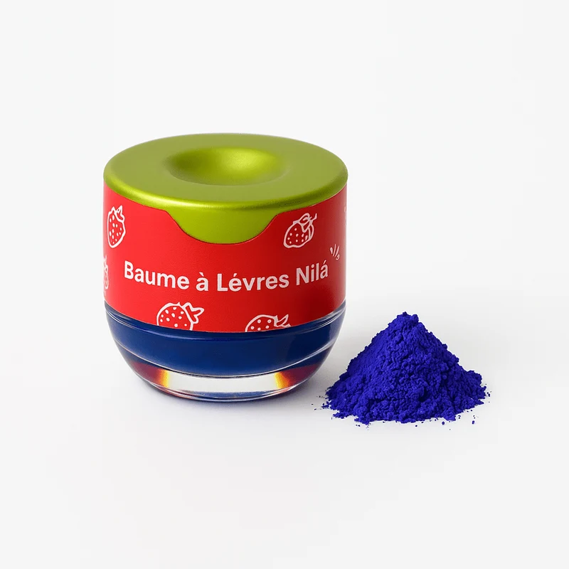 Baume à Lèvres au Poudre de Nila Bleu 30g – réparation et protection naturelle