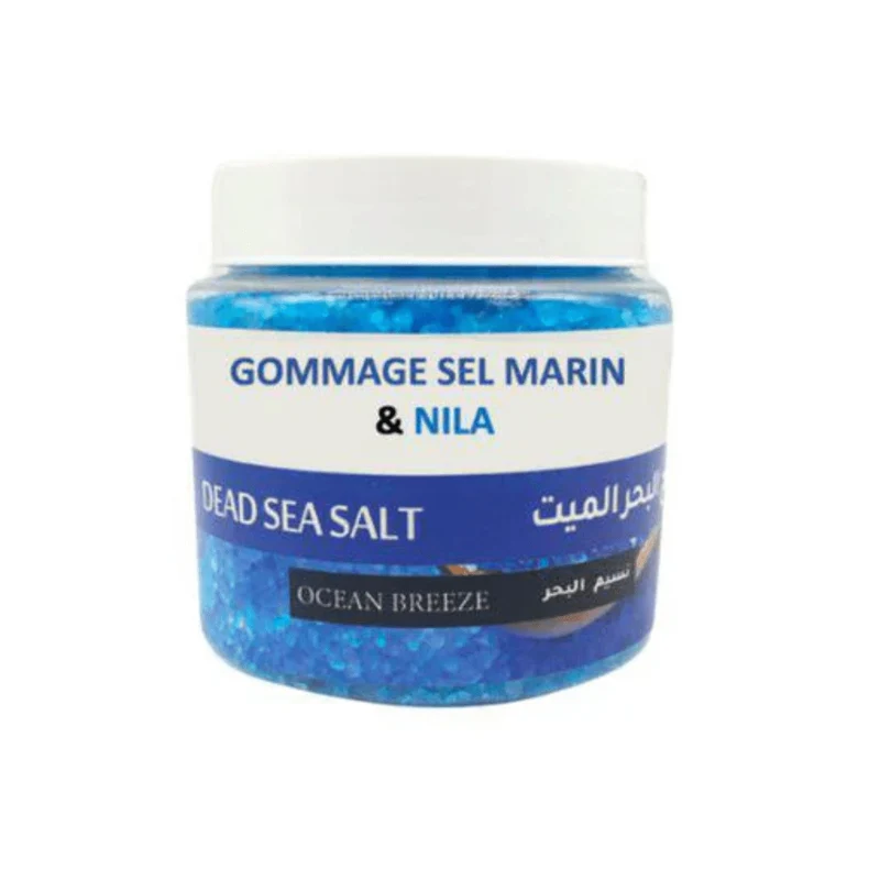 Gommage au poudre de Nila Bleu & Sel Marin 180g – Exfoliant Corps