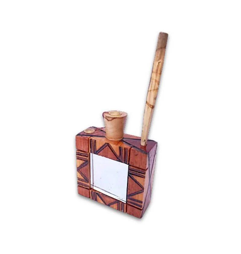 Boîte à Khôl Artisanale en Bois – Miroir Intégré | Ithmid