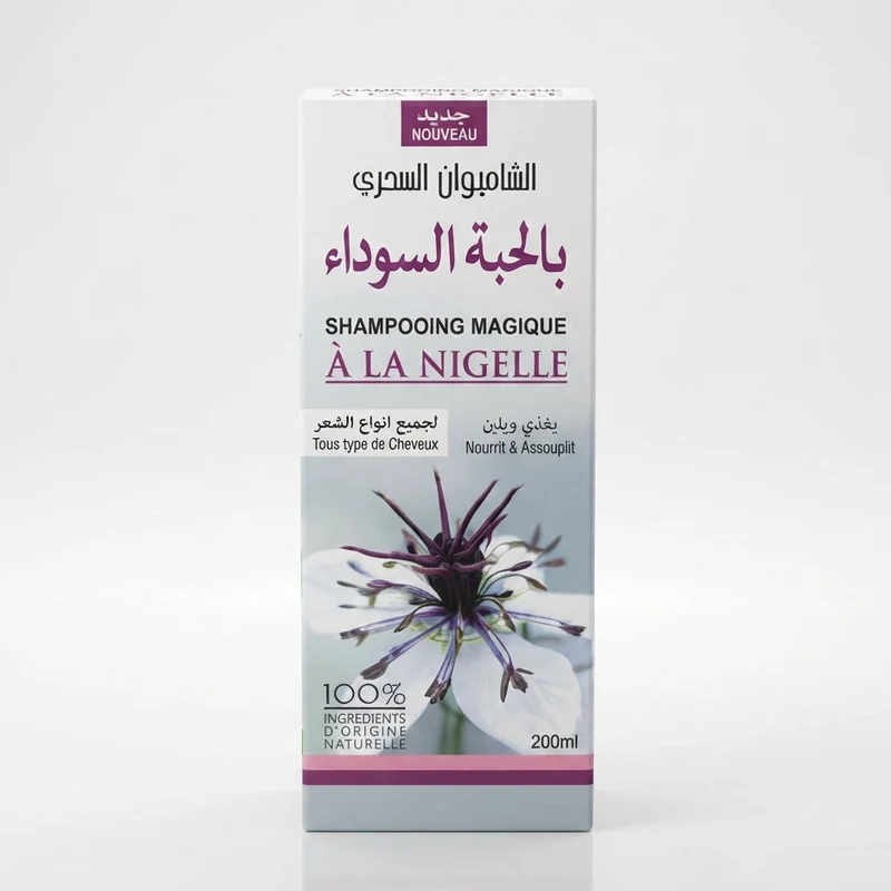 Shampooing à la Nigelle 200ml – Soin Capillaire Naturel Hydratant