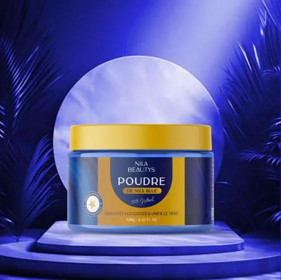 Poudre de Nila Bleu 100g – Éclat & Soin du Teint