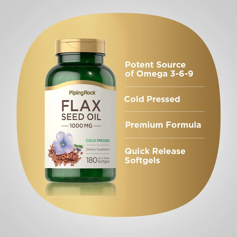 Flaxseed Oil, 1000 mg, 180 Quick Release Softgels, 2 Bottles