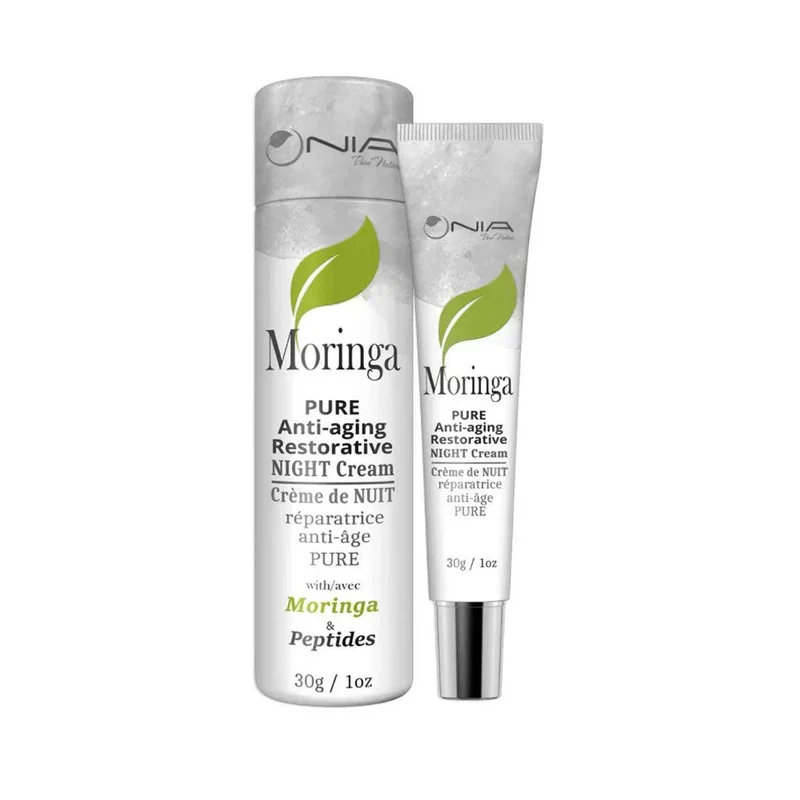 Crème de Nuit Réparatrice Anti-Âge Pure avec Moringa & Peptides