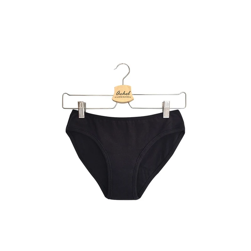 Culotte menstruelle en coton bio noire