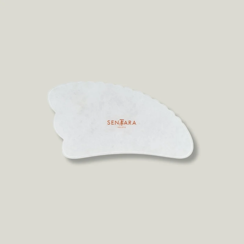 Gua Sha Corne à dents Jade blanc