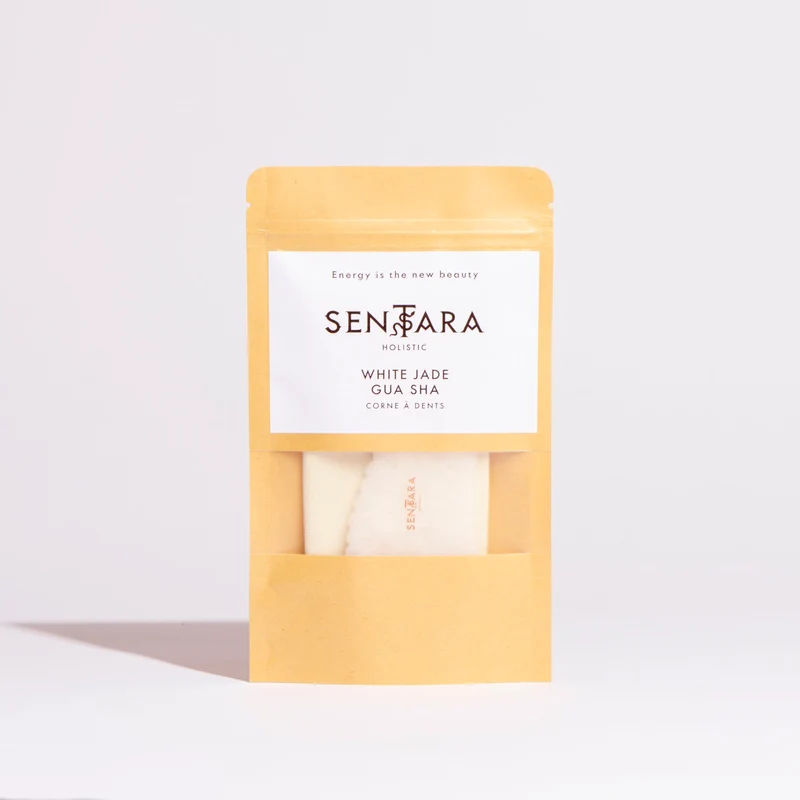 Gua Sha Corne à dents Jade blanc