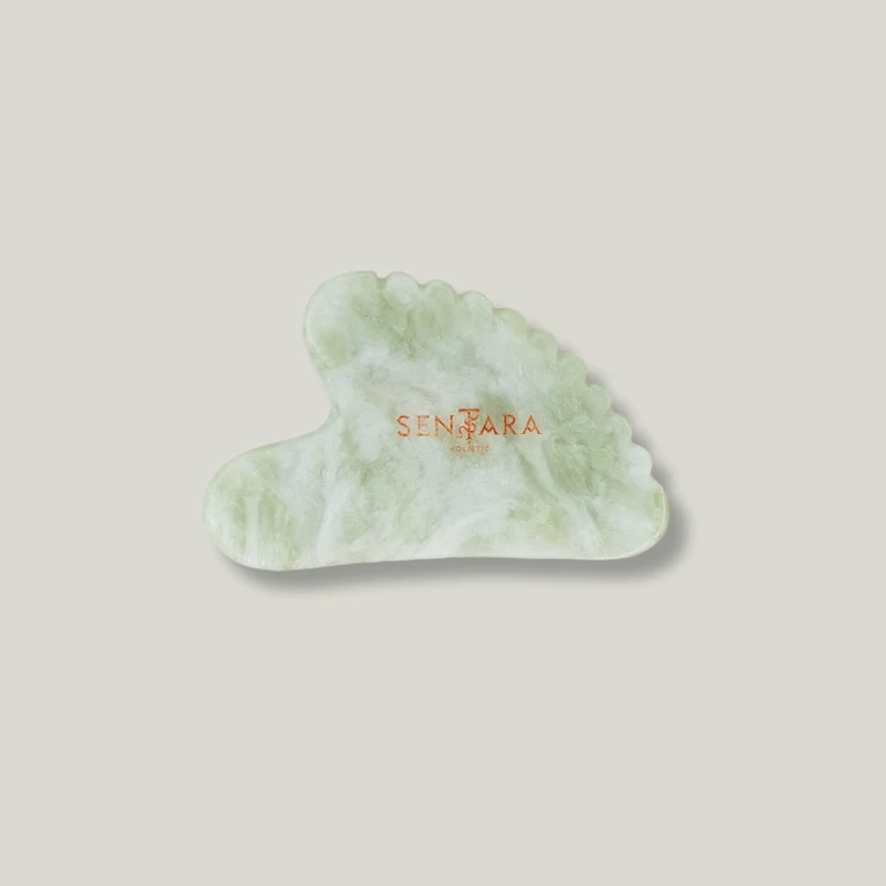 Gua Sha Cœur à dents Jade vert