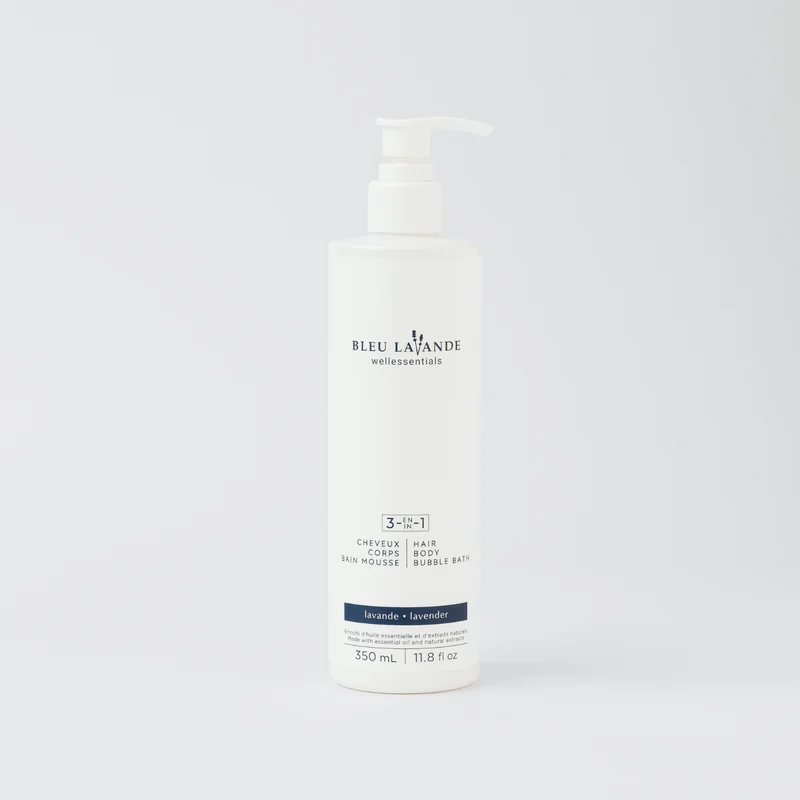 3-en-1 shampooing, gel douche, bain mousse lavande