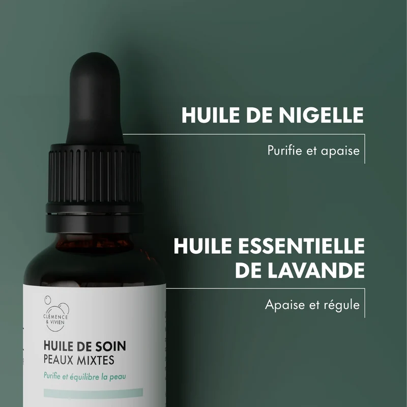 Huile de soin peaux mixtes