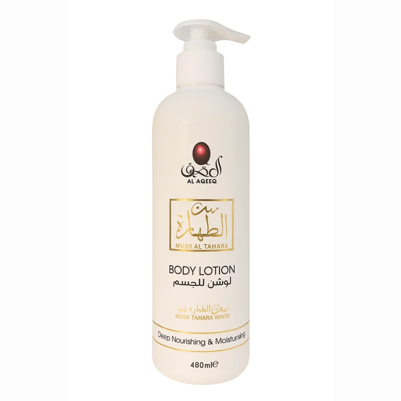 Lotion Corporelle Musc Tahara Blanc 480ml | Hydratation & Parfum Pur