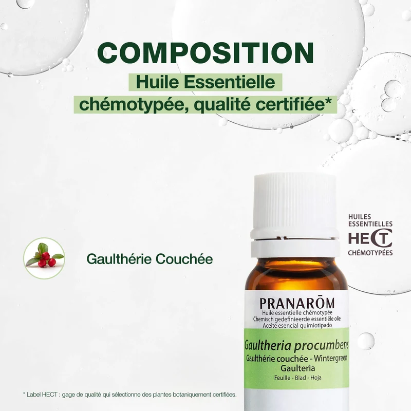 Huile Essentielle de Gaulthérie couchée