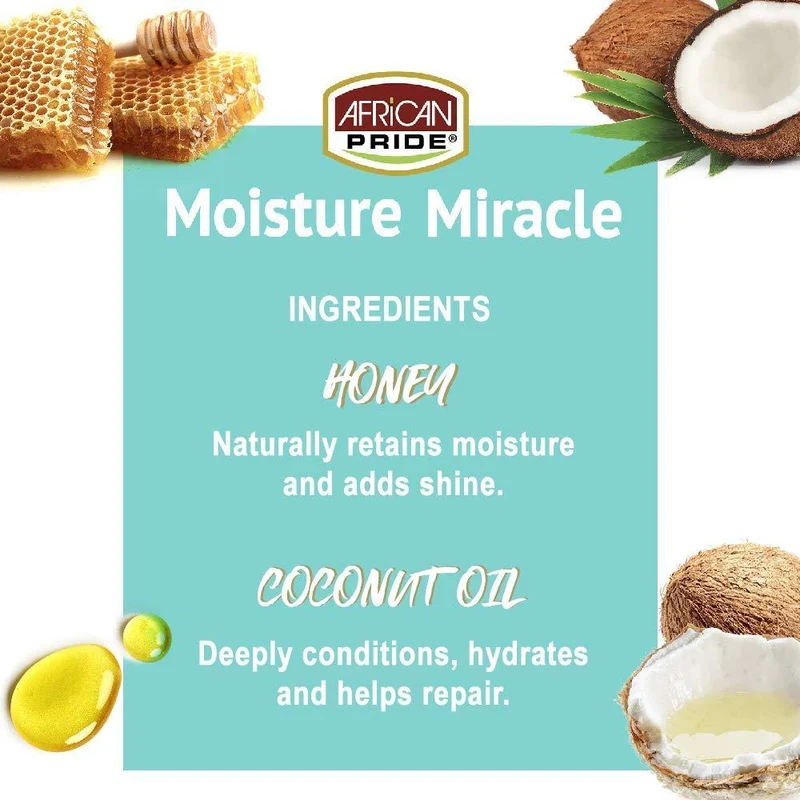 AFRICAN PRIDE MOISTURE MIRACLE ≡ Lait Démêlant Cheveux Bouclés