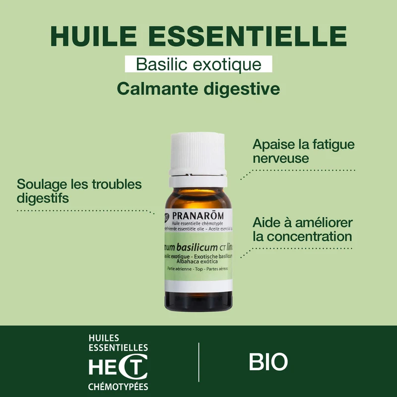 Huile Essentielle Basilic exotique - CT linalol - Bio