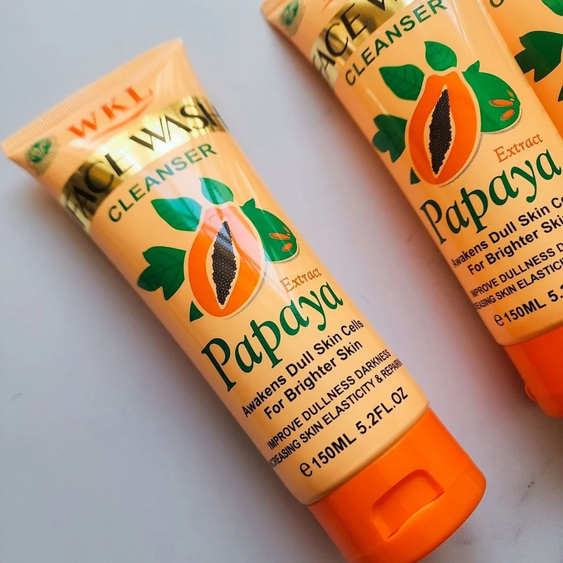 Wokali Nettoyant Visage Éclaircissant & Réparateur – Extrait de Papaye 150 ml